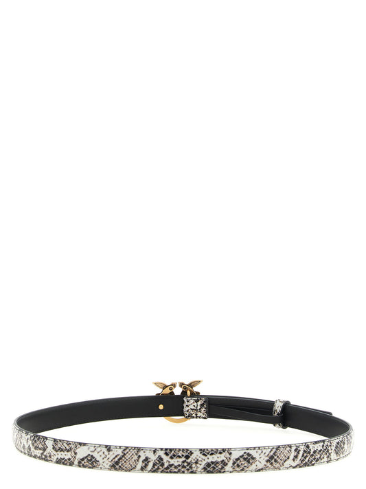 Pinko Python Print Leather Belt