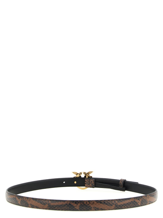 Pinko Python Print Leather Belt