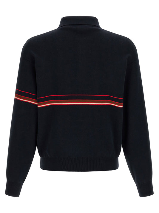 Versace Inlaid Striped Polo Shirt