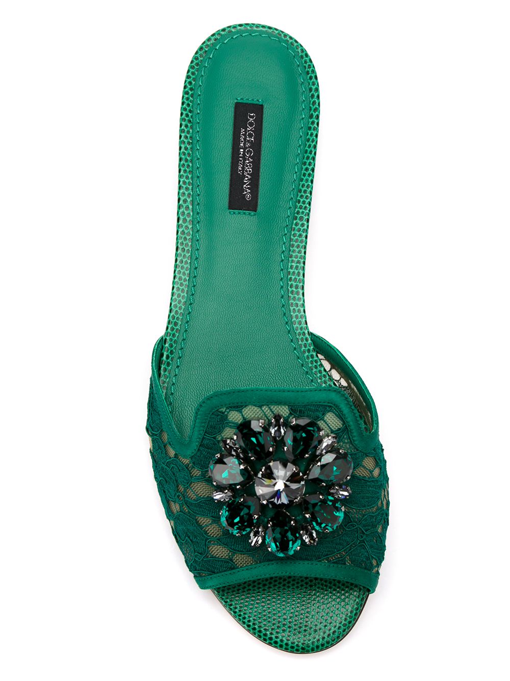 Dolce & Gabbana Slippers in lace with crystals