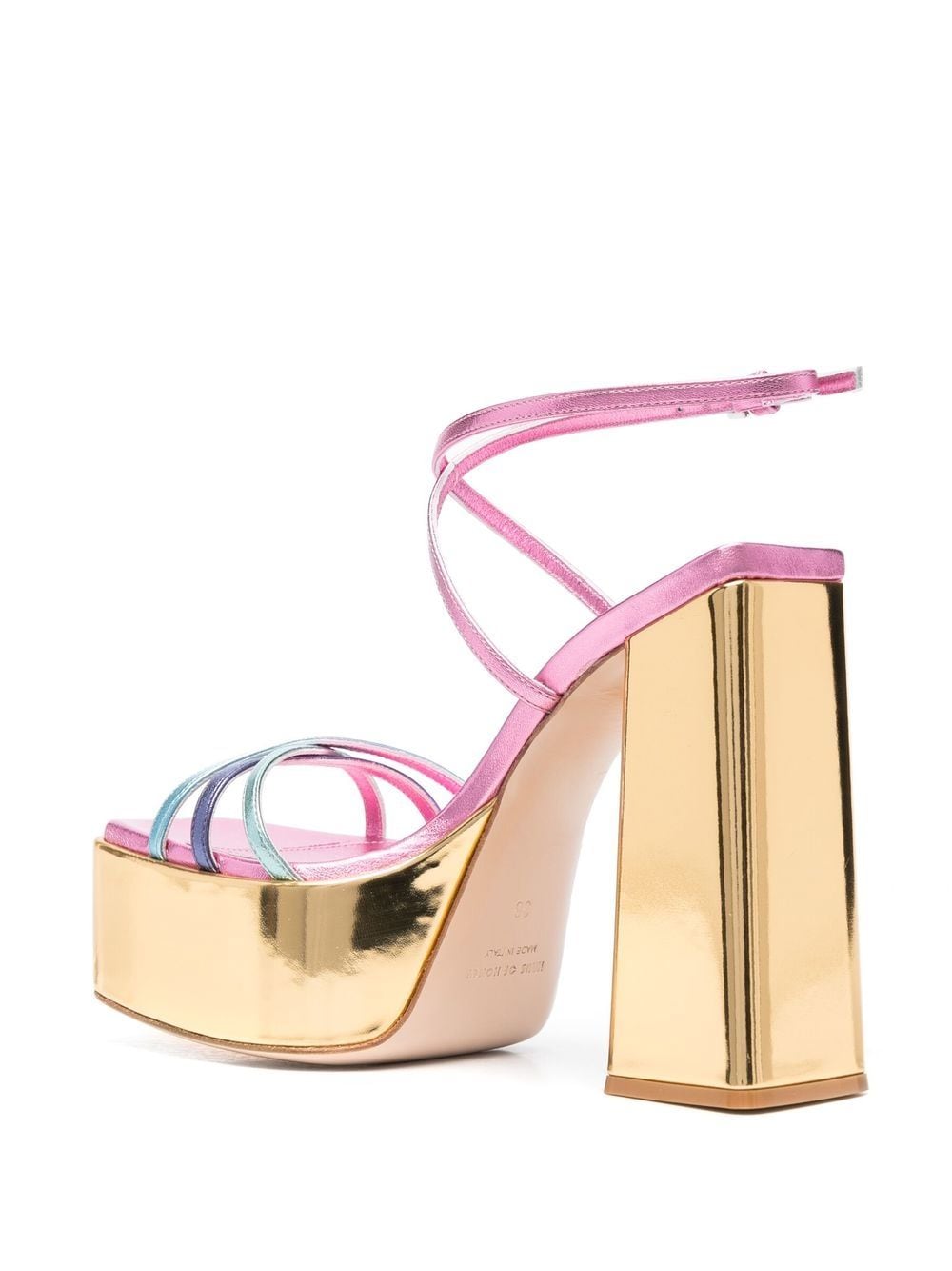 Haus Of Honey Haus Of Honey Wannabe Mirror Leather Sandals