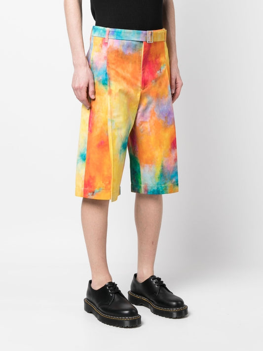 Études Ãtudes Tie-dye print cotton shorts