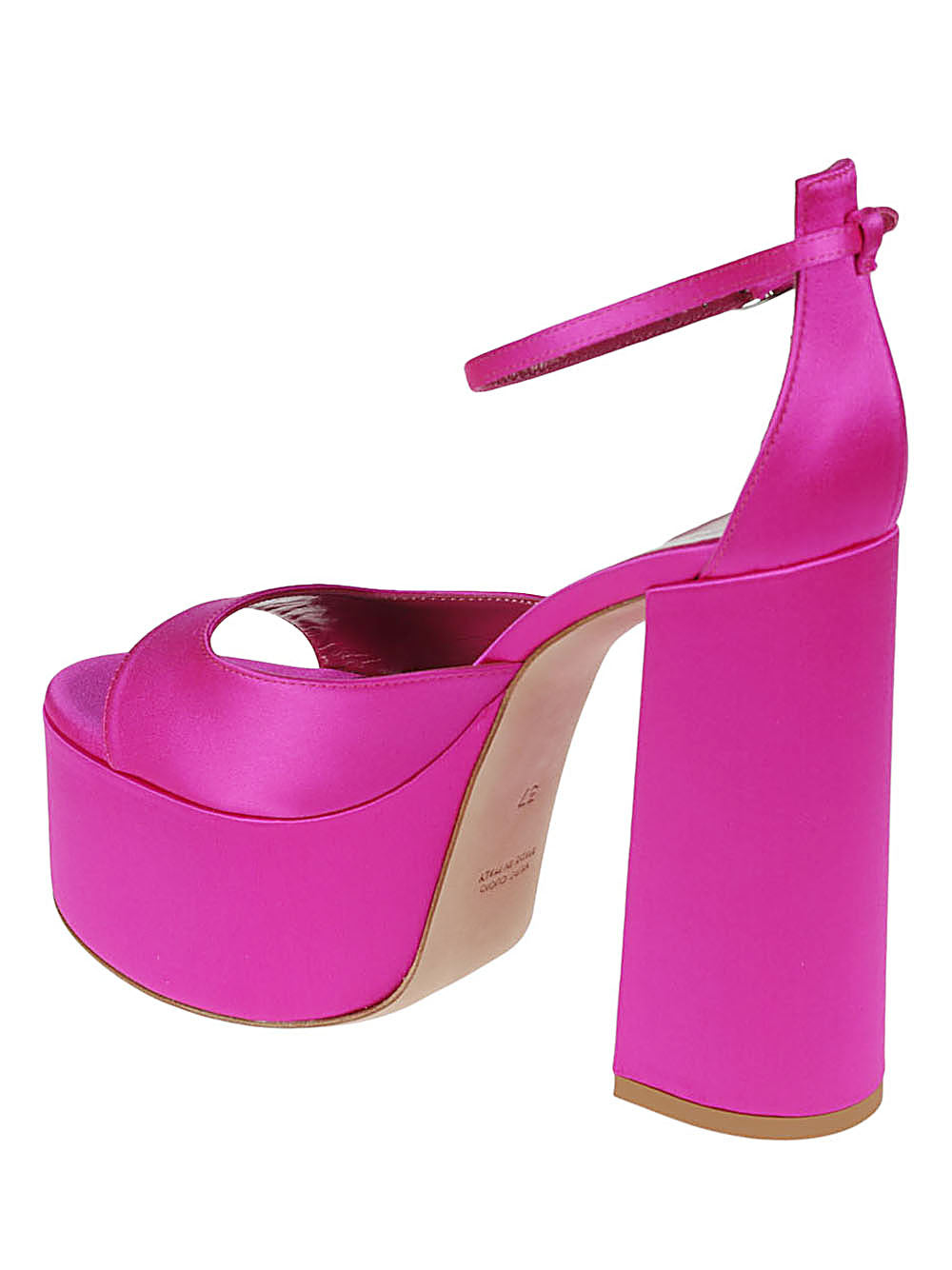 Lella Baldi Lella Baldi fuchsia satin platform sandals