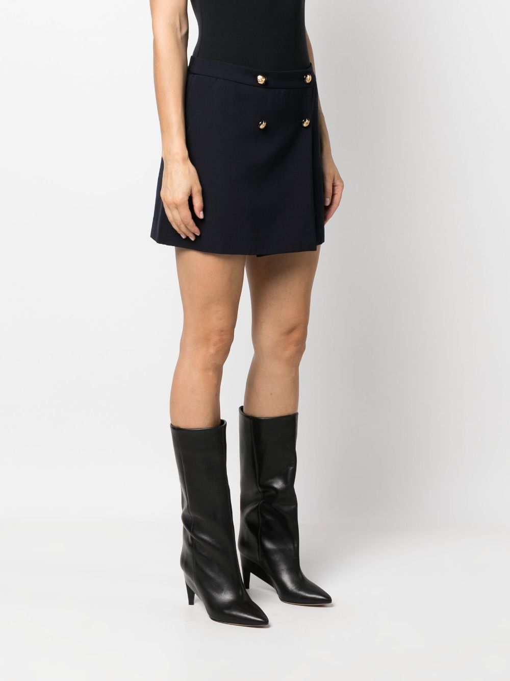 Alexander McQueen wool-cotton blend mini wrap skirt