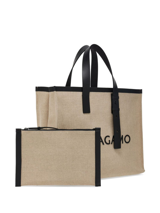 Ferragamo logo-embossed leather tote bag
