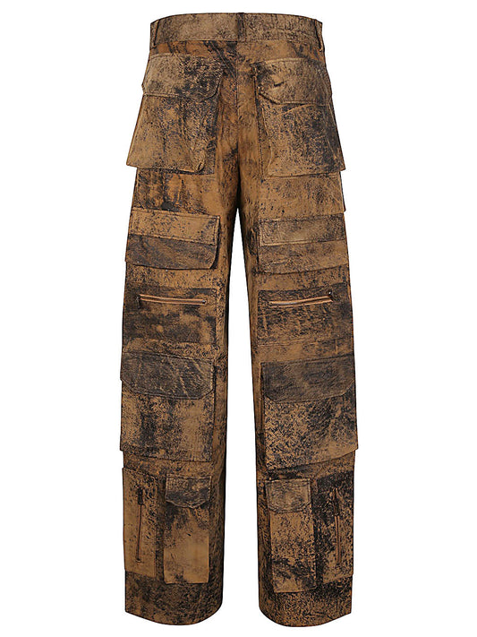 Fermas.Club Leather cargo trousers