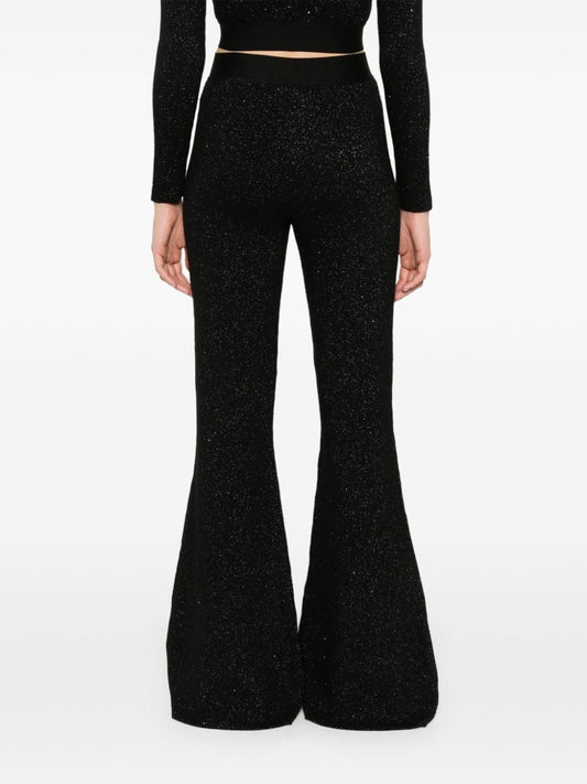 Palm Angels Logo lurex flared trousers