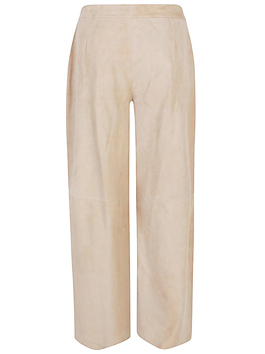 Via Masini 80 Suede leather trousers