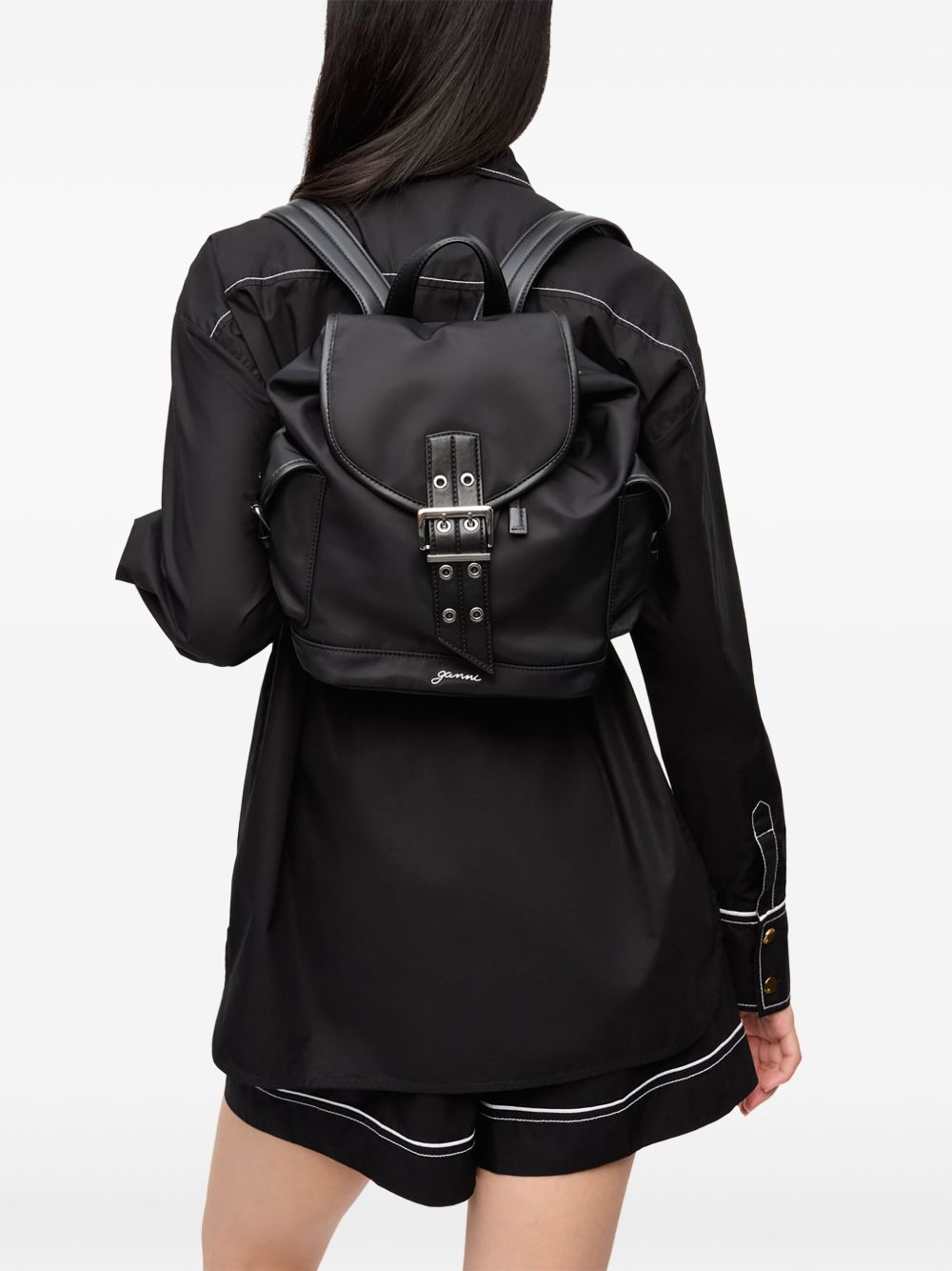 Ganni Ganni Bucky nylon small backpack