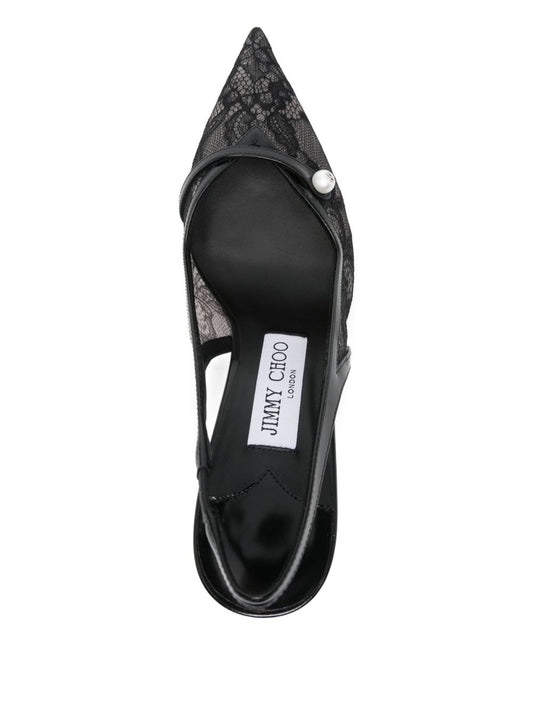 Jimmy Choo Amita 45 patent leather slingback pumps