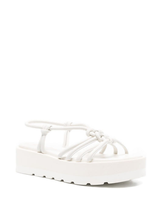 Gianvito Rossi Hebe leather knotted platform sandals.