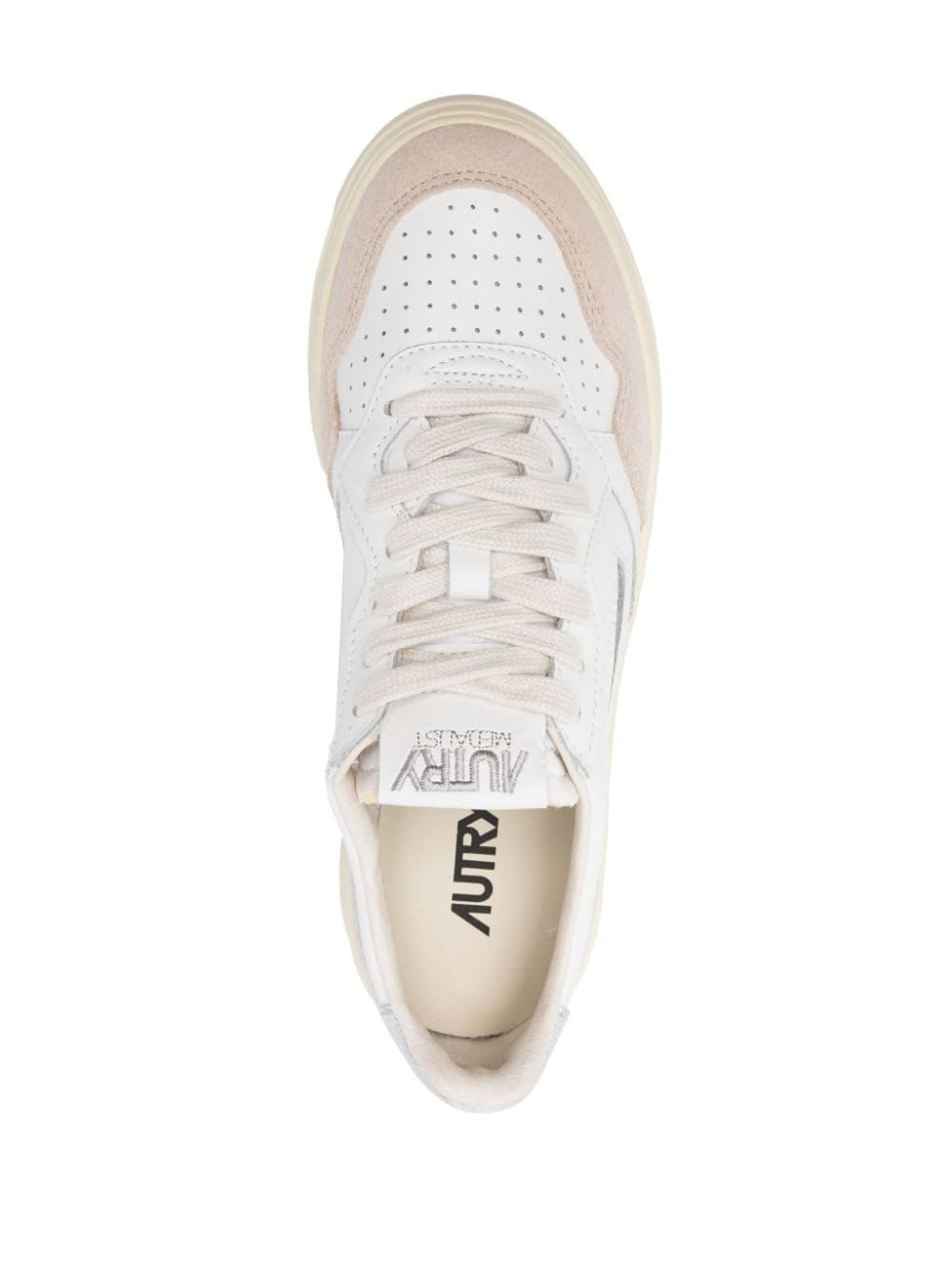 Autry Autry MEDALIST LOW SNEAKERS IN WHITE AND SILVER LEATHER AND SUEDE