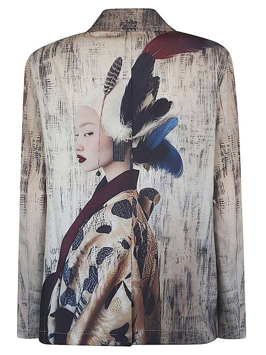 Sissiottostyle Printed single-breasted blazer jacket
