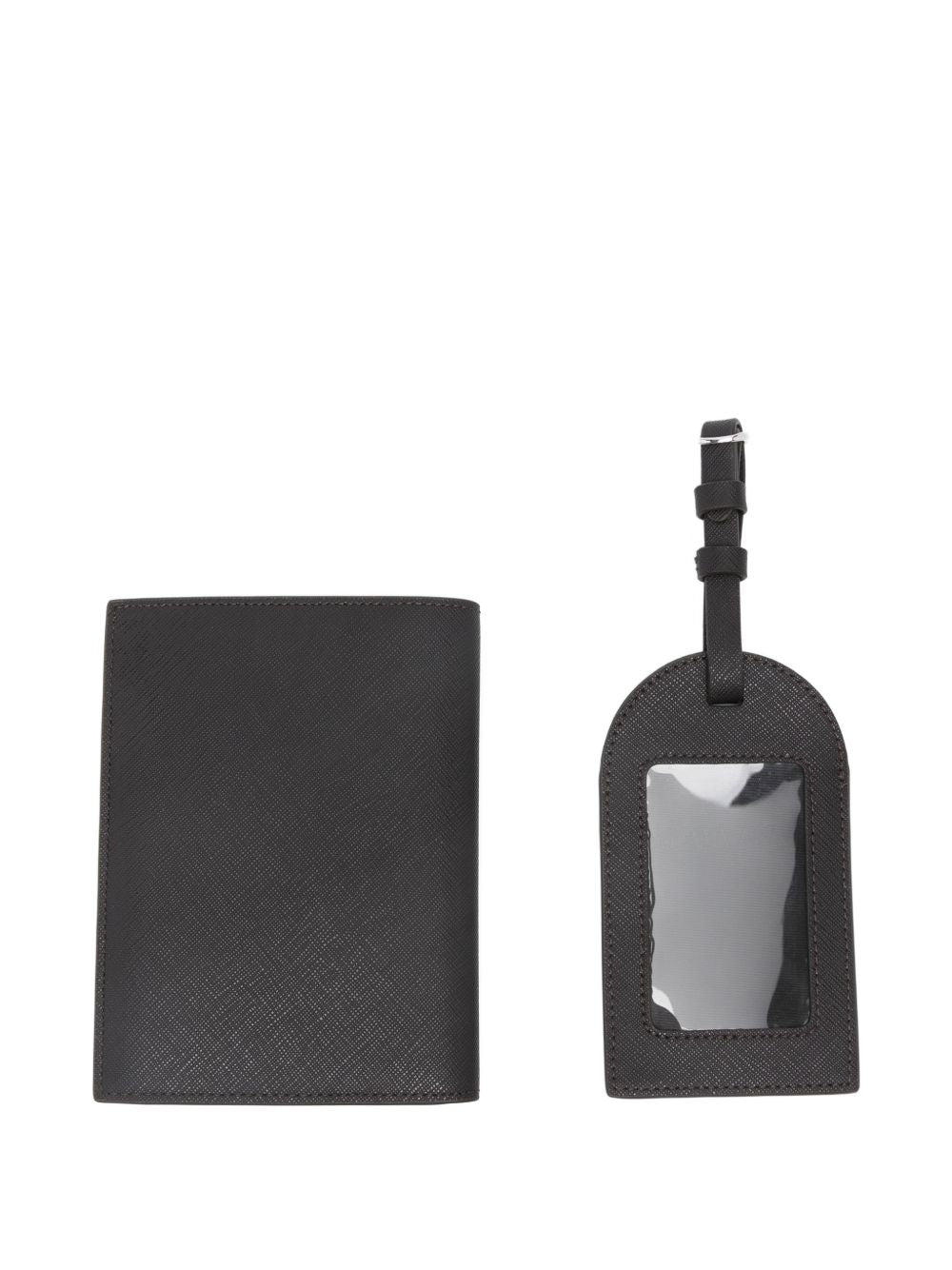 Emporio Armani Asv Recycled Saffiano Leather Passport Holder And Tag Gift Box