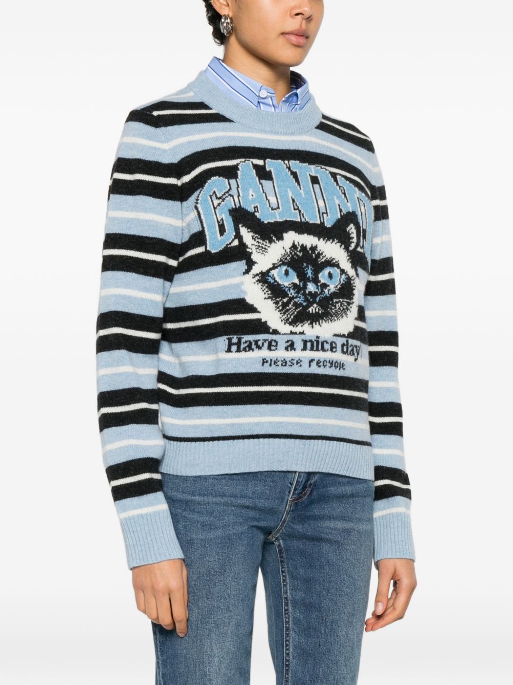 Ganni Ganni Wool crewneck sweater