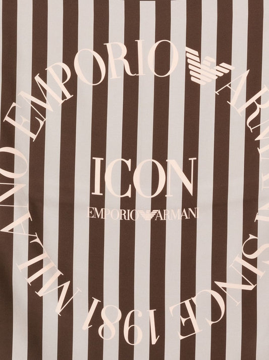 Emporio Armani Icon Print Pure Silk Foulard
