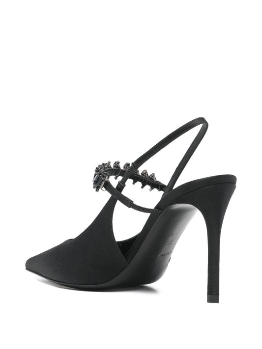Emporio Armani Satin slingback pumps