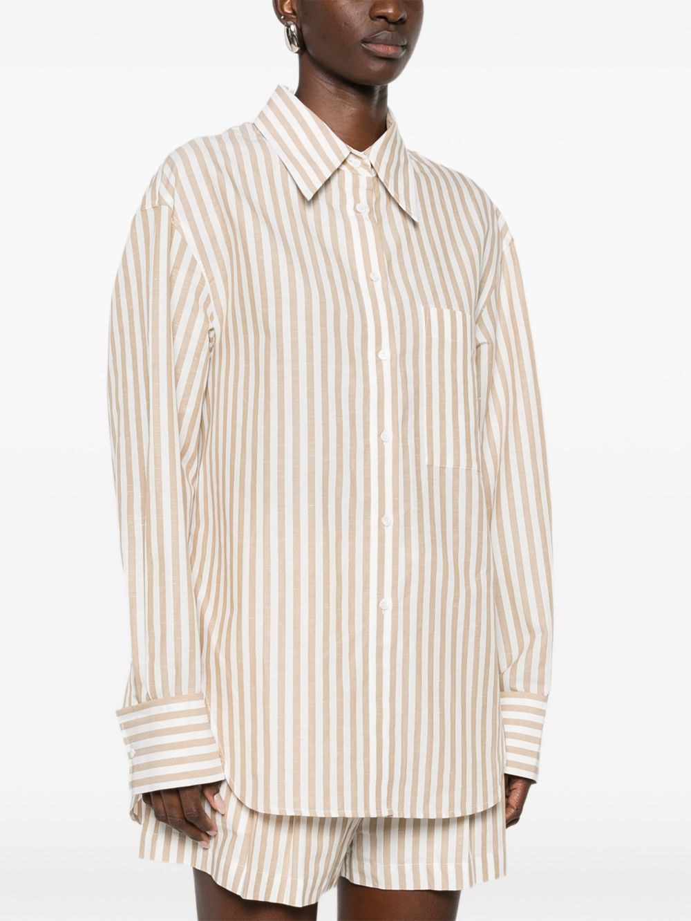 Iro Iro Azaloa striped cotton blouse