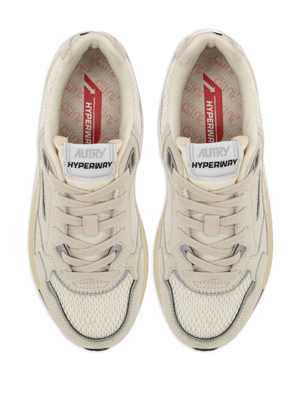Autry Autry HYPERWAY SNEAKERS IN WHITE AND SILVER MESH AND SUEDE