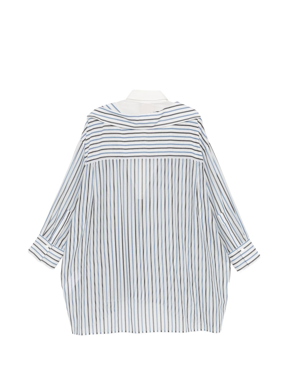 Semicouture Semicouture V-neck long sleeves asymmetric hem Graciana cotton shirt