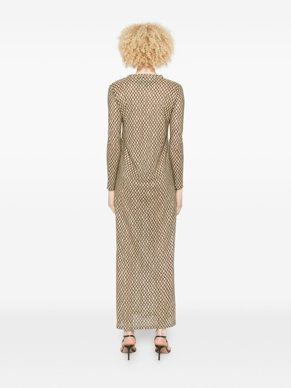 Siyu Siyu V-neck long sleeves Money kaftan dress