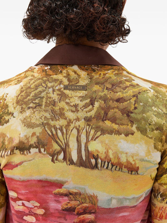 Versace IT Printed silk cardigan