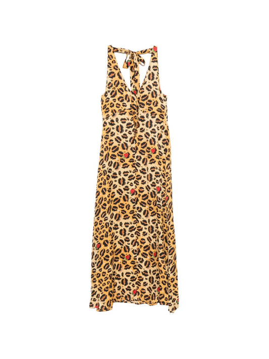 Alessandro Enriquez V-neck Printed long dress