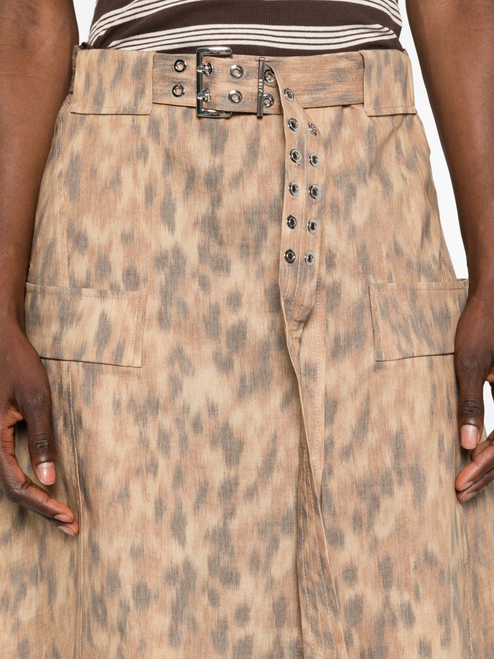 Ganni Ganni A-line silhouette Printed cotton skirt