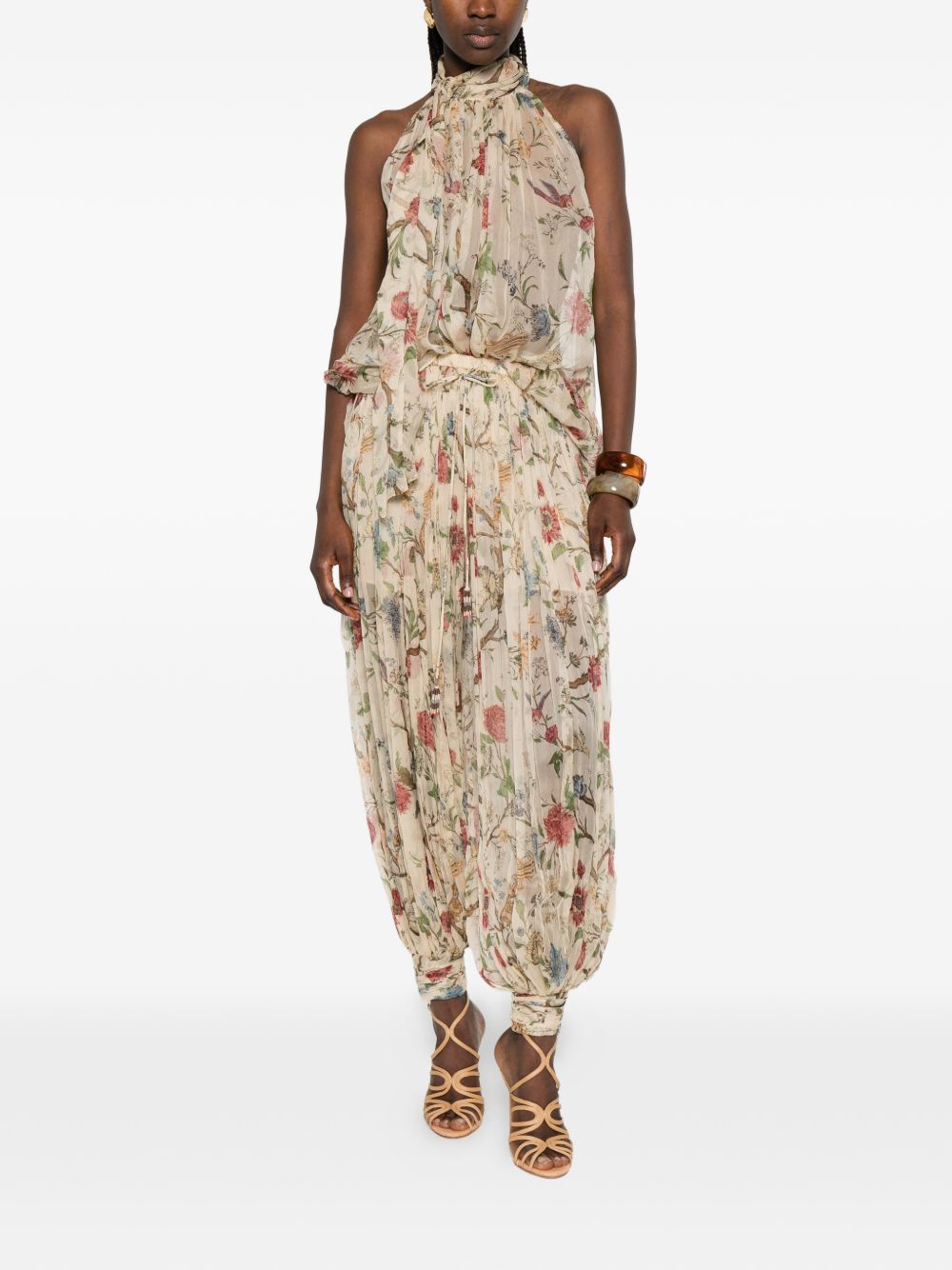 INTO THE EAST Into The East Printed Silk Top