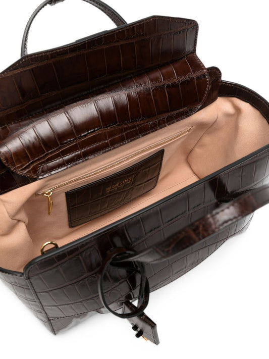 Hidesins Croc-Effect Top Handle Bag