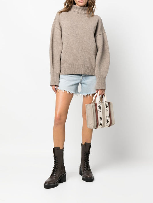 Chloé Chloé Woody Small Linen Tote Bag