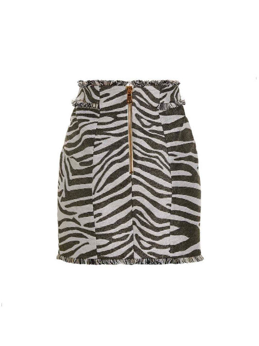 Balmain Lurex Zebra Skirt