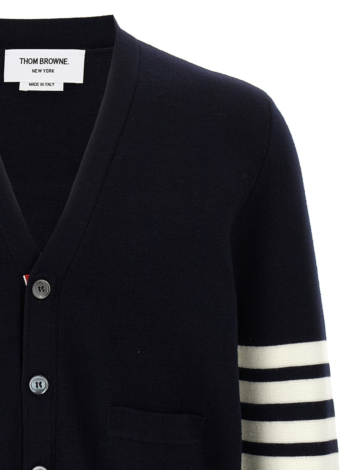 '4-Bar' Wool cardigan