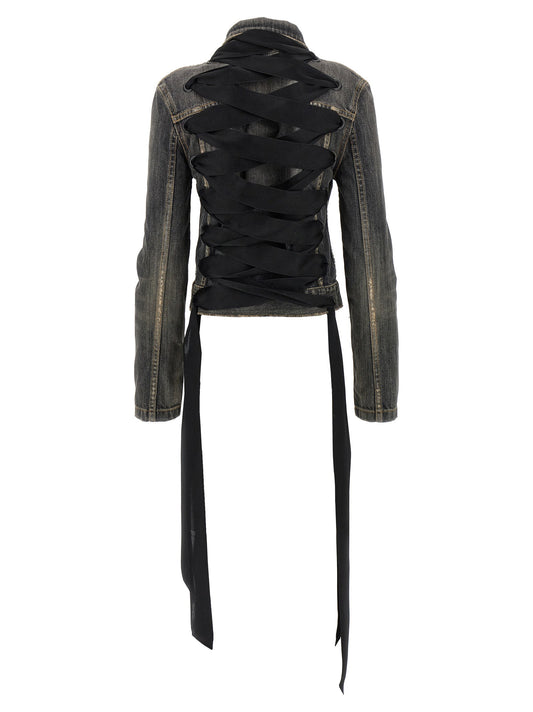 Balenciaga Lace Up Denim Jacket