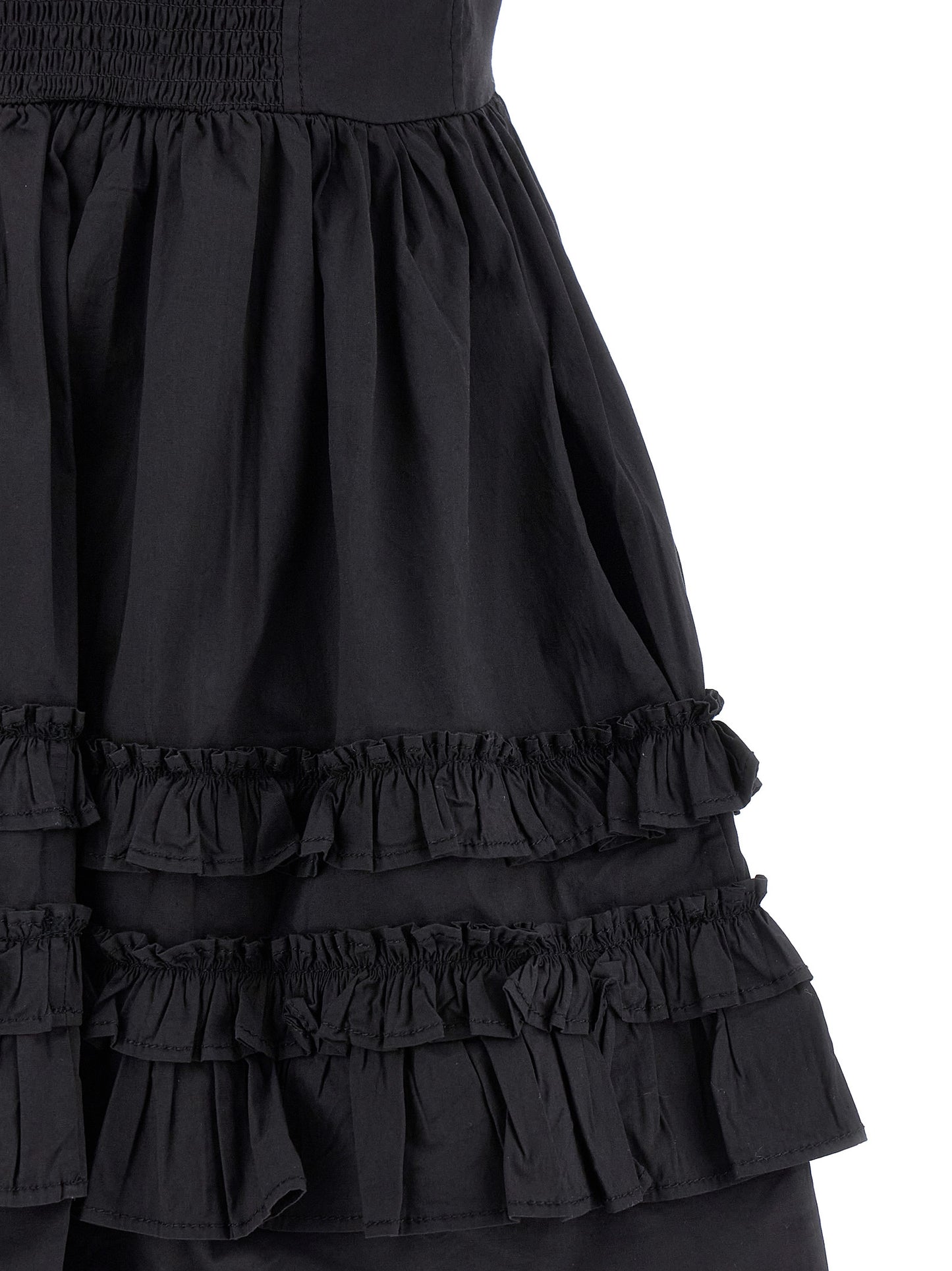 Ganni Ganni Black Mini Frill Dress