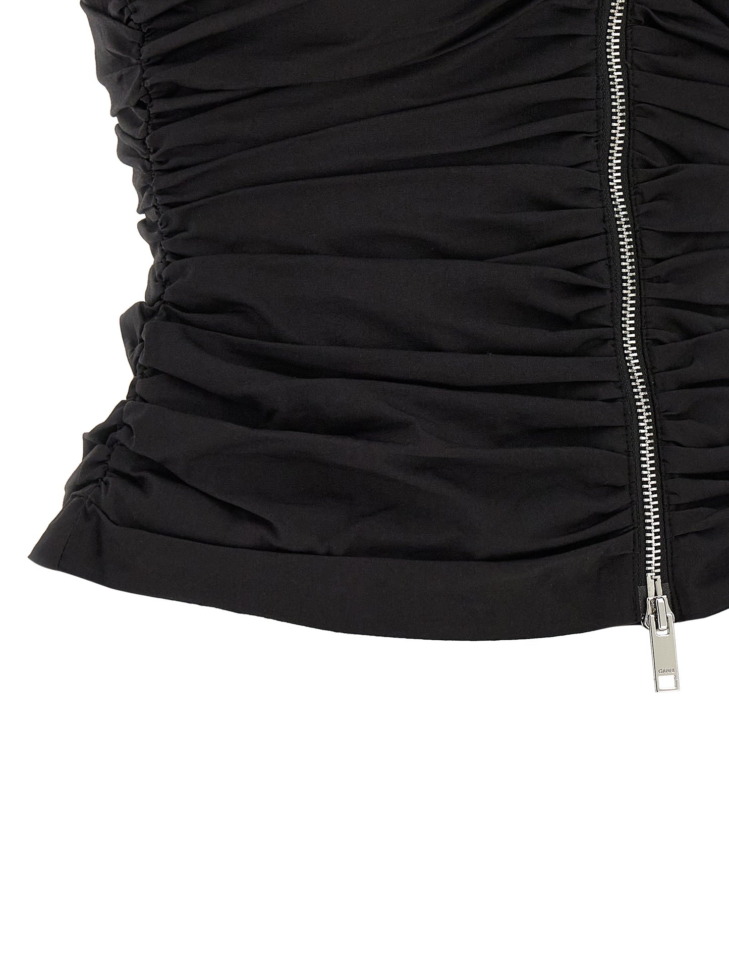 Ganni Ganni Black Ruched Top