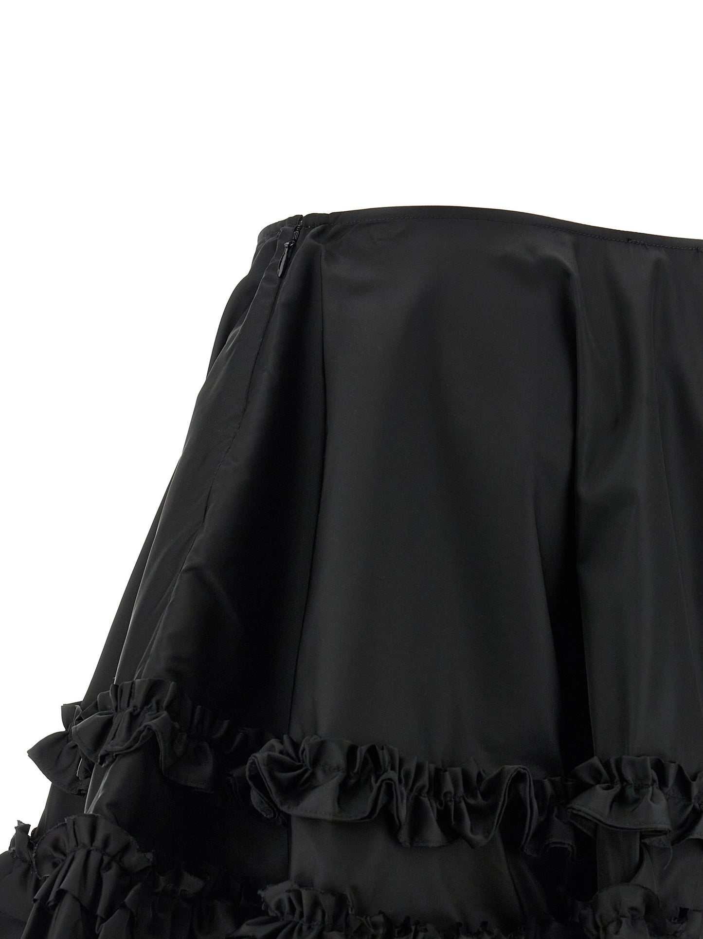 Ganni Ganni Duchesse Nylon Mini Frill Skirt