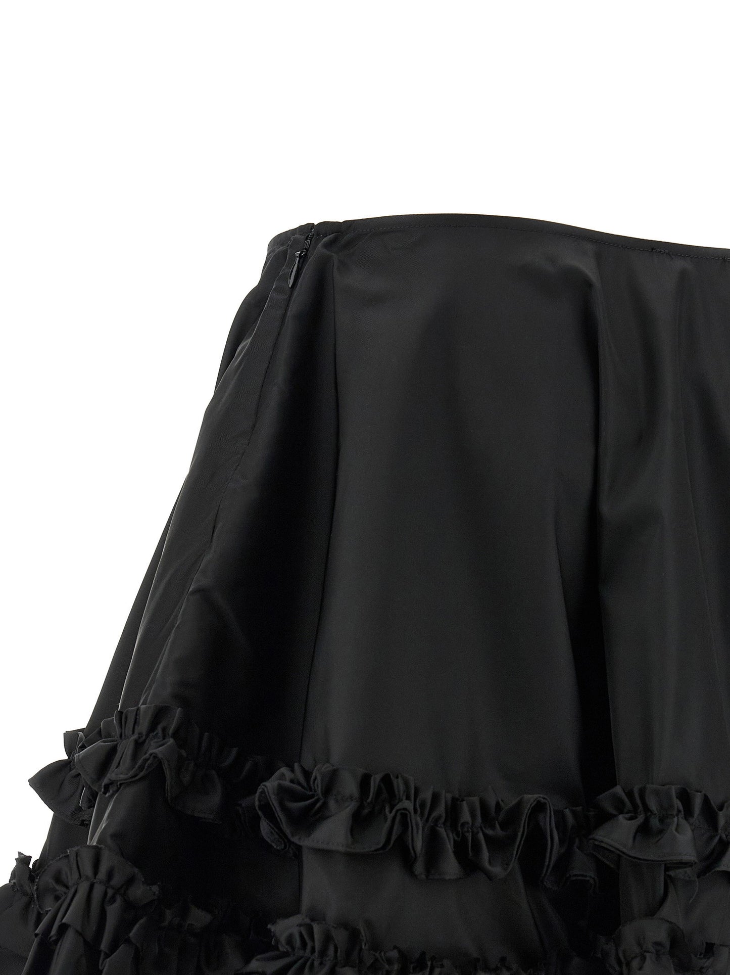 Ganni Ganni Duchesse Nylon Mini Frill Skirt