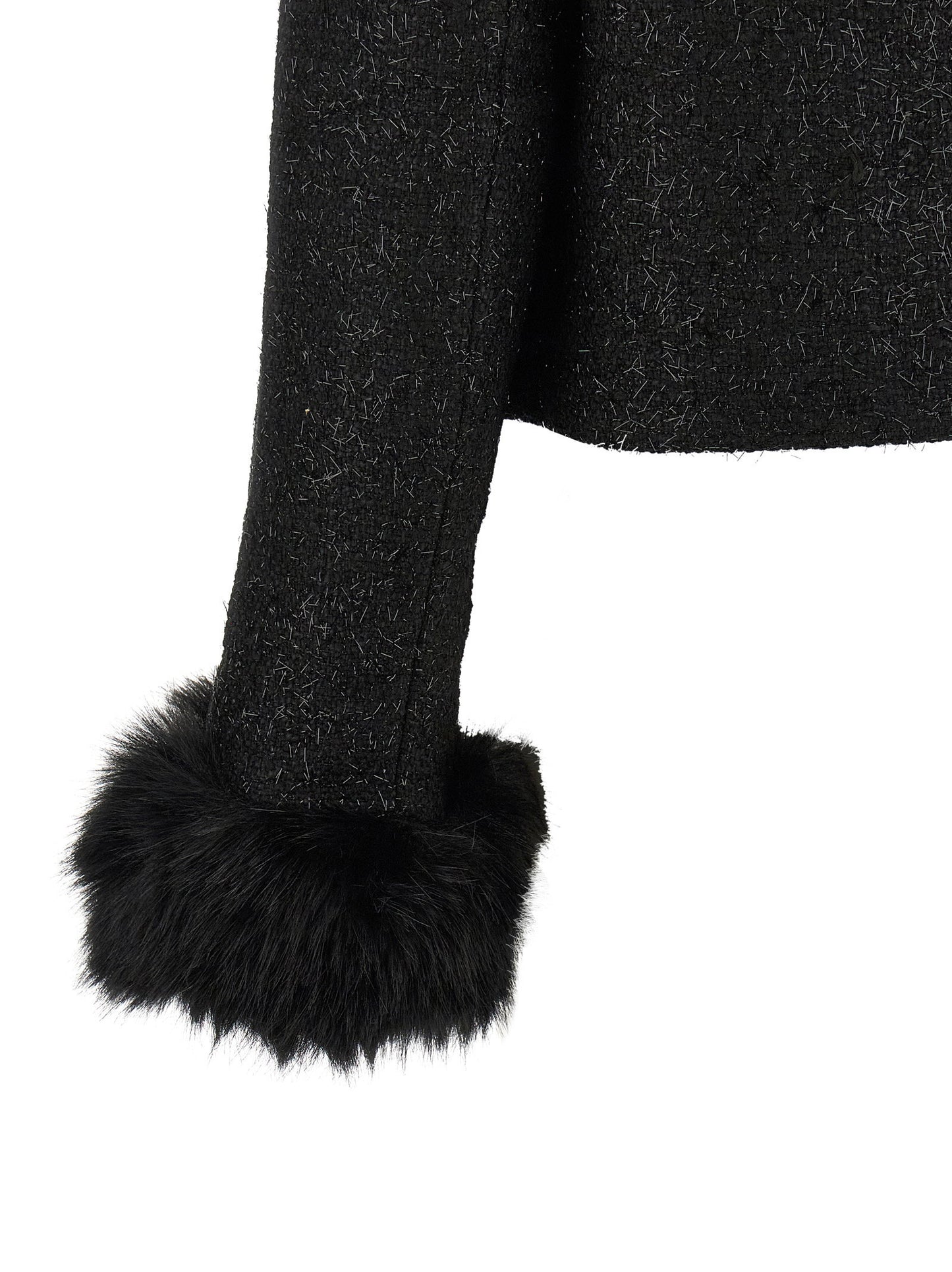 Self-Portrait Bouclé Fur Jacket