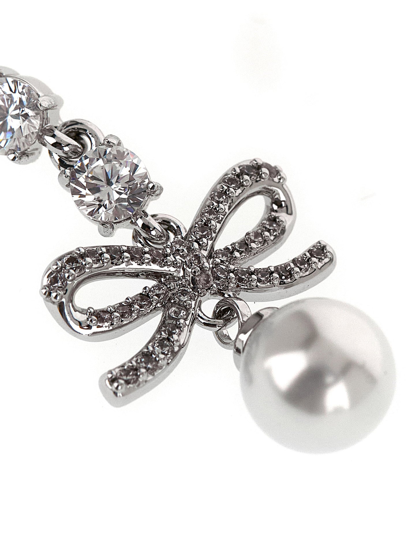 Self-Portrait Bow Crystal Charm Earrings