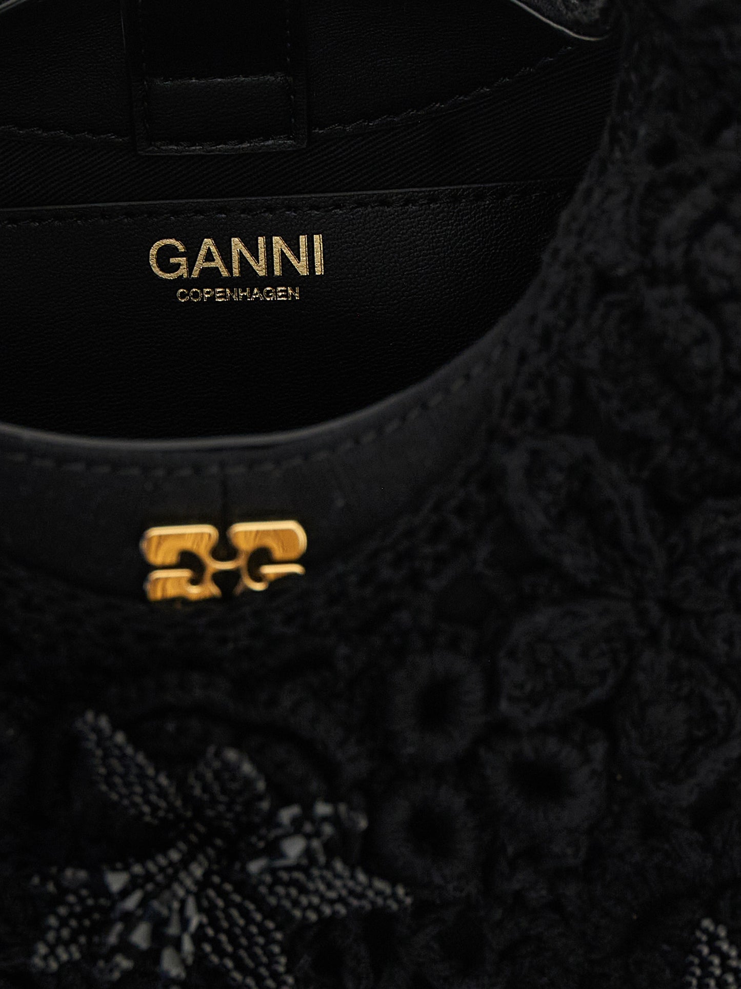 Ganni Ganni Mini Hobo Crochet Handbag