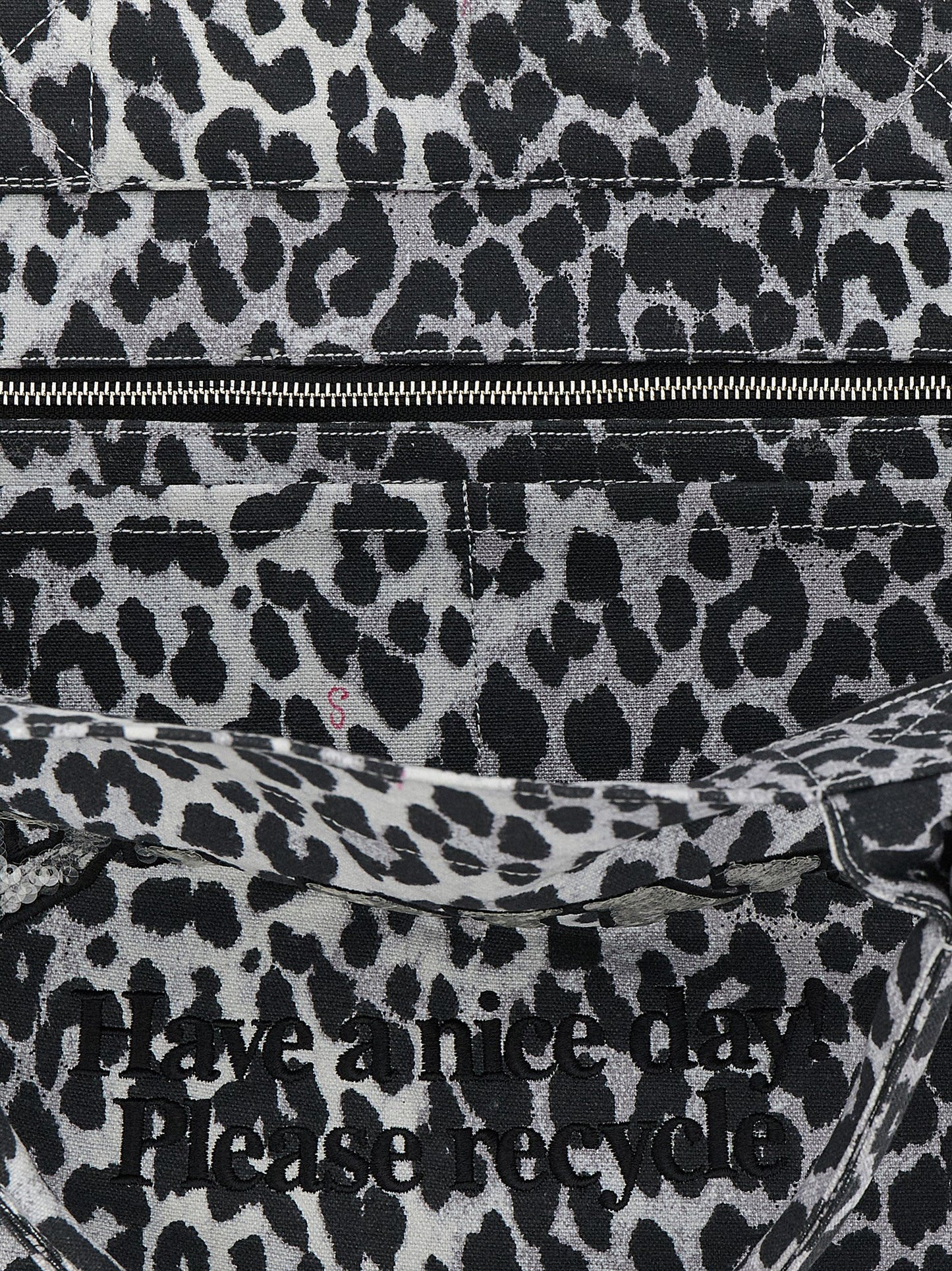 Ganni Ganni Leopard Sequin Xxl Tote Shopping Bag