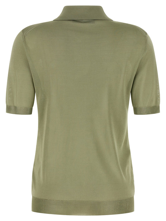Fendi Shiny Viscose Polo Shirt