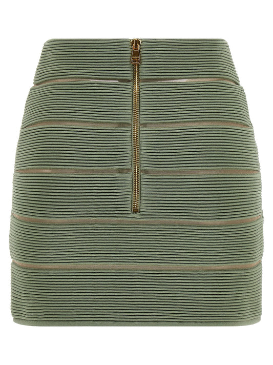 Balmain V-shaped Waist Skirt
