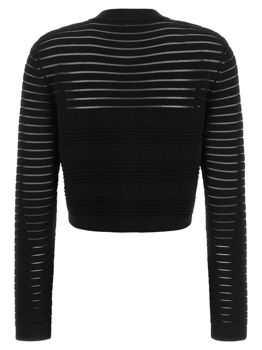 Balmain Semi-transparent Stripes Cardigan