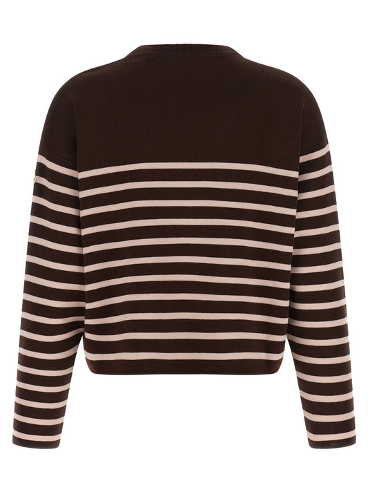 Moncler Striped Sweater With Embroidery