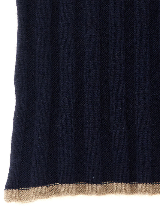 Brunello Cucinelli Ribbed Cashmere Knit Scarf