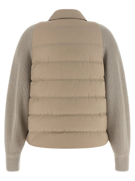 Brunello Cucinelli Shiny Flap Detail Down Jacket