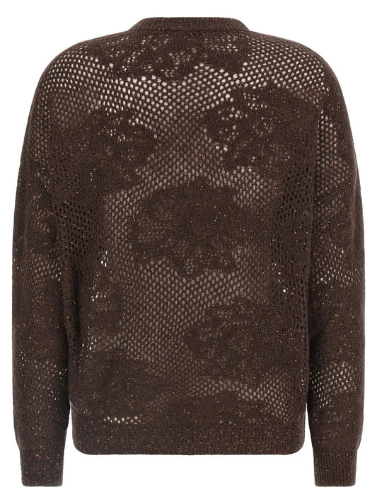 Brunello Cucinelli Flower Lace Sweater