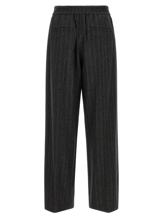 Brunello Cucinelli Micro Sequin Pinstripe Pants